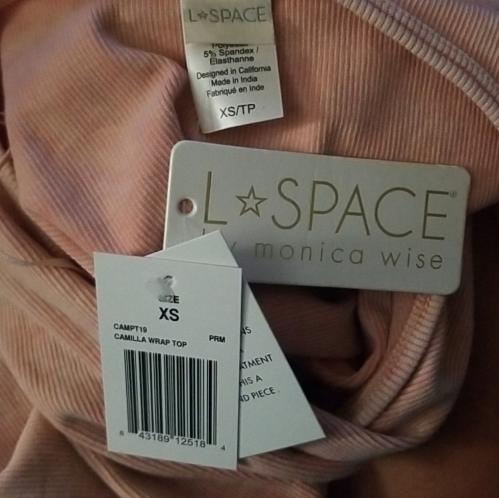 NWT L*Space Camilla Wrap Top in pink for dance yoga - Picture 6 of 8